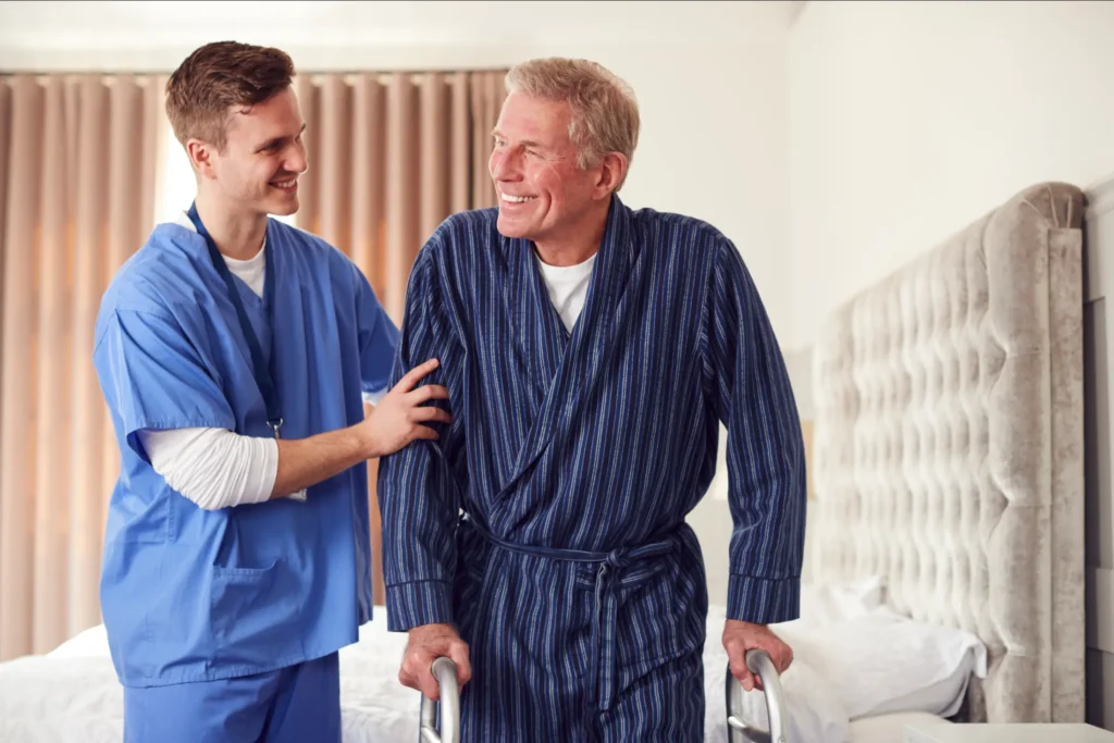 Integrated medical oversight during 24/7 in-home care for senior man in Montgomery County, Maryland